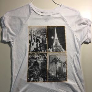 Cute white tee with beautiful design 🎊